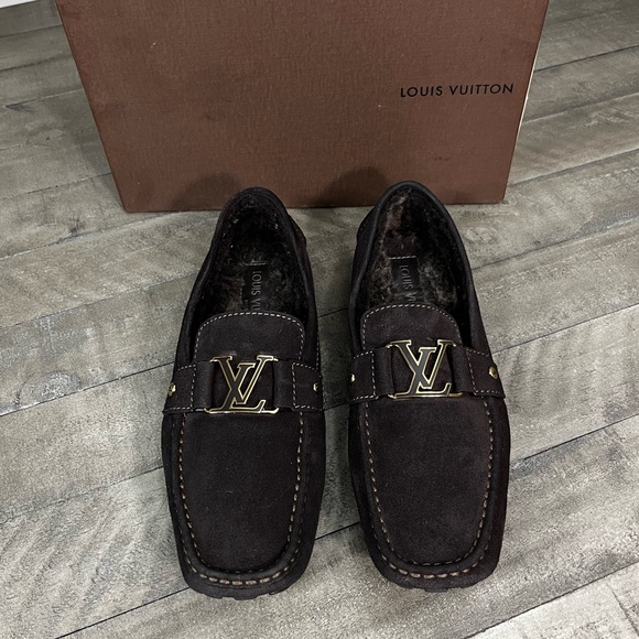 Louis Vuitton Monte CarloBrown Suede Loafers Sz 11.5 US / UK 10.5 - Picture 3 of 8